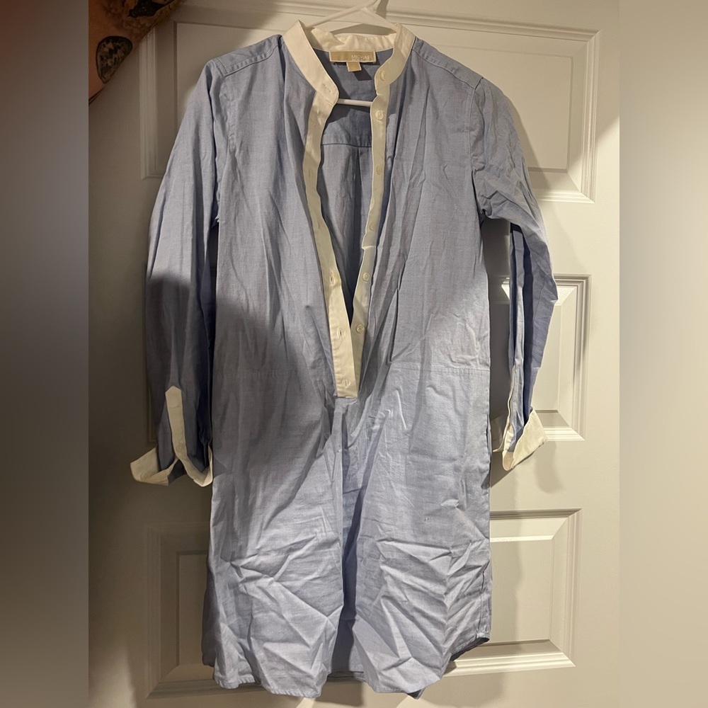 Michael Kors Blue Long Sleeve Dress